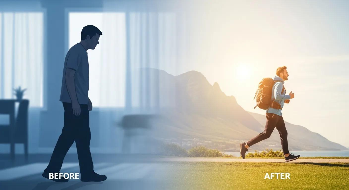 Middle-aged man smiling after Low‑T care