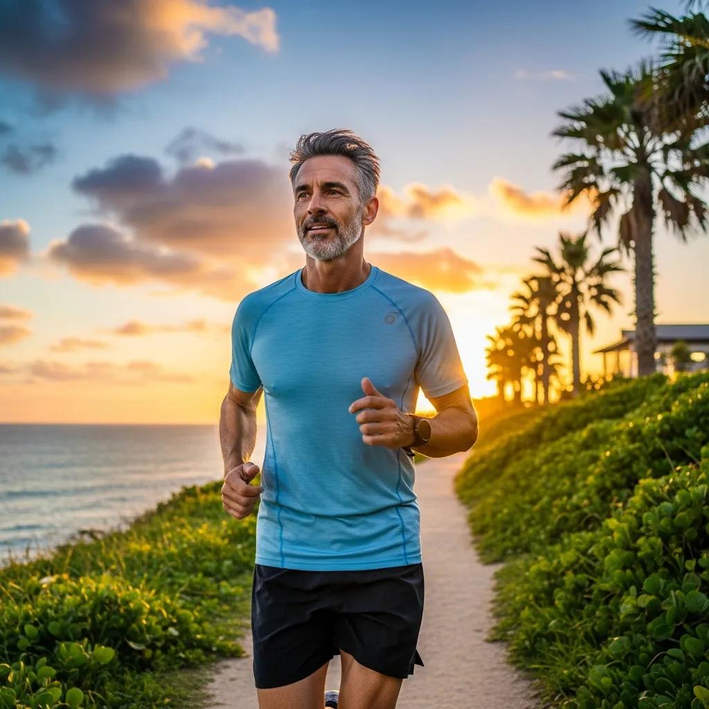 Active man exercising outdoors — illustrating benefits of balanced testosterone